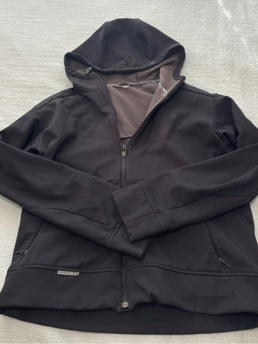 Salomon Men's Black Hooded Full-Zip Jacket